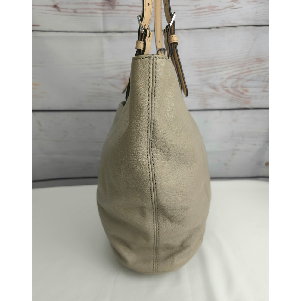 Michael Kors Bedford Gray Pebbled Leather Tote Shoulder Bag Silver Hardware - Picture 5 of 14